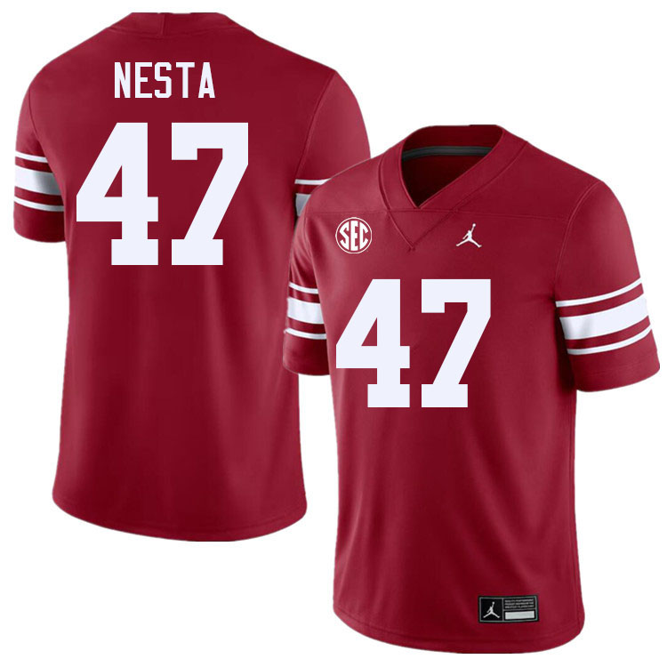 #47 James Nesta Oklahoma Sooners 2024 SEC Conference College Football Jerseys-Throwback